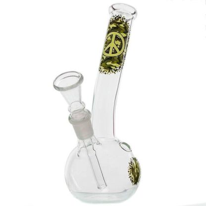 Bong Cristal Curvo Peace 18 cm.